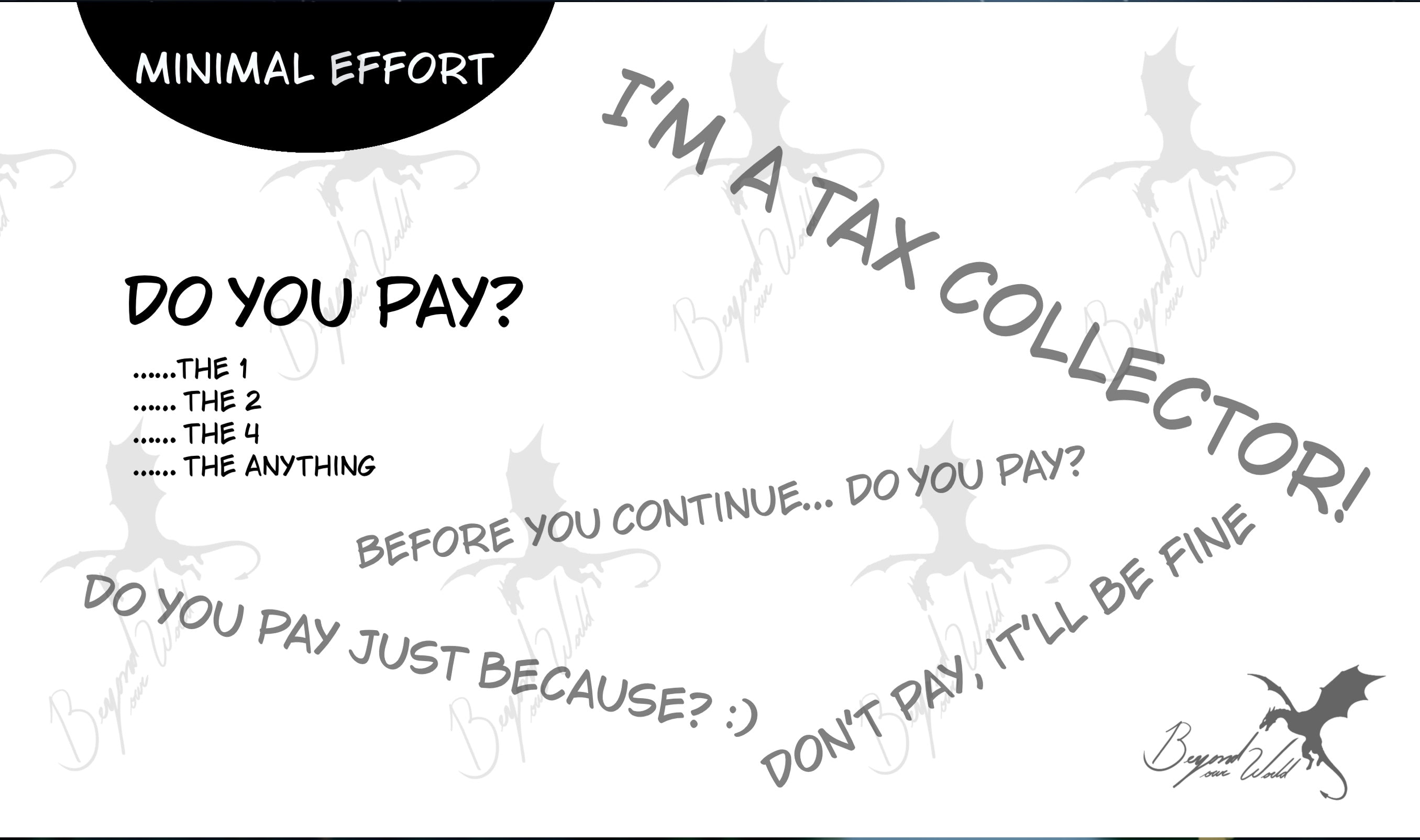 Minimal Effort - Do You Pay?